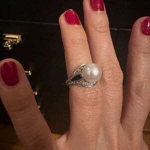 RARE* 1910 Dreicer and Co Pearl diamond platinum ring